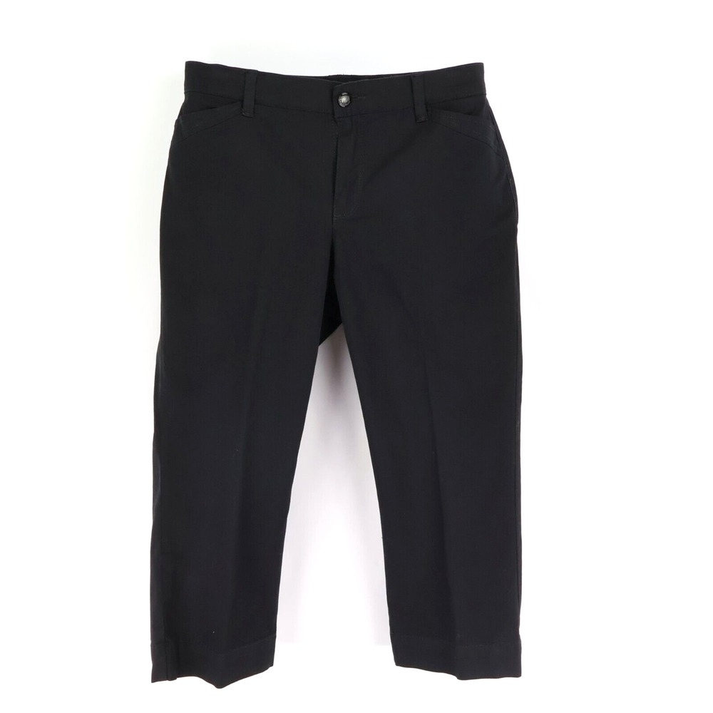 Bandolino Capri Pants Maureen Womens Size 6 Black Cotton Blend Pockets Mid Rise